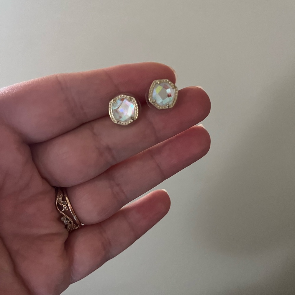 Kendra Scott dichroic and gold davie studs